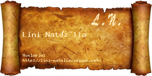 Lini Natália névjegykártya
